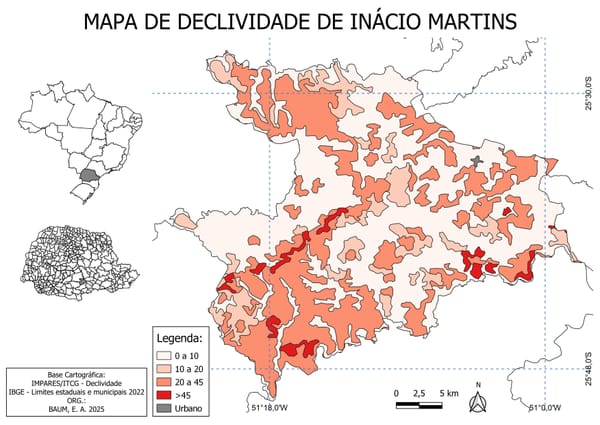 Declividade do relevo no município de Inácio Martins